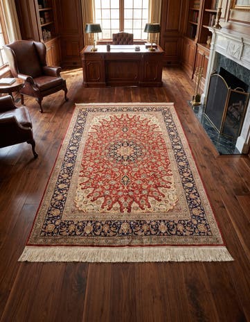 4' 7 x 6' 8 Ghom Silk Rug
