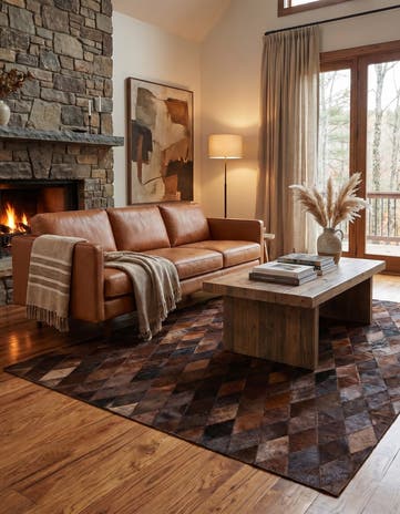 4' 8 x 6' 6 Cowhide Stocks Rug