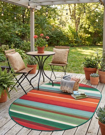 4' x 6' Easy-Clean Modern Indoor / Outdoor Oval Rug