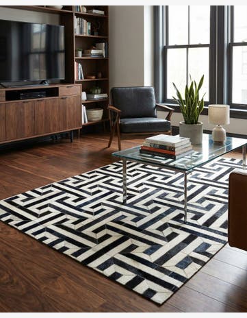 4' 2 x 6' 2 Cowhide - Patchwork Rug
