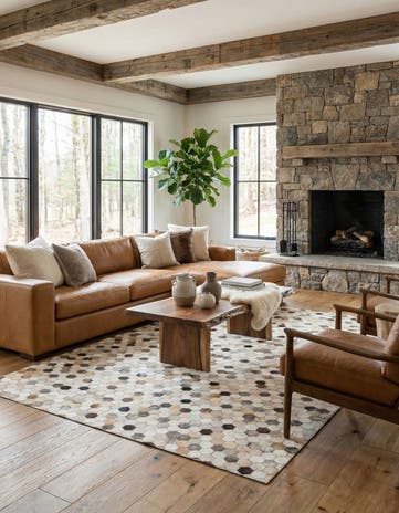 4' 11 x 7' 8 Cowhide Stocks Rug
