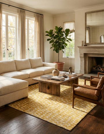 6' 1 x 9' 3 Hand Knotted Darya Wool Rug
