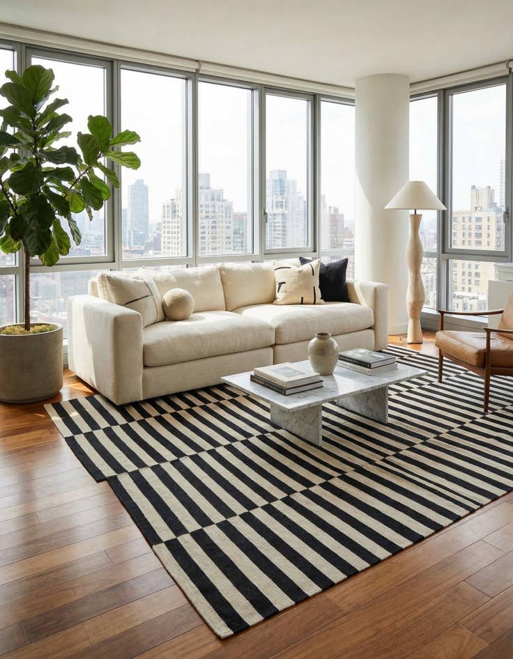 Detail image of  8' 3 x 9' 7  Hand Woven Kilim Modern Wool Rug