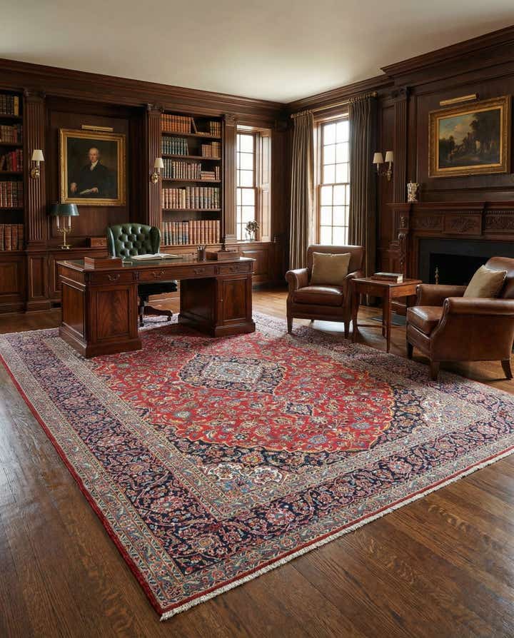 9' 8 x 13' 4 Hand Knotted Mashad Persian Wool Rug