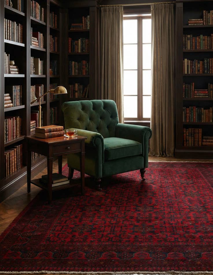 Detail image of 6' 9 x 9' 9  Hand Knotted Khal Mohammadi Wool Rug