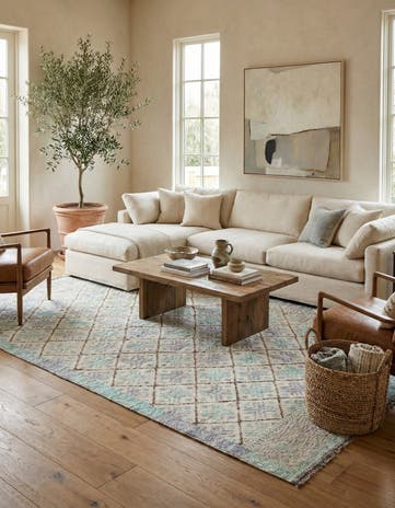 7' 5 x 10' 2 Hand Knotted Moroccan Wool Rug