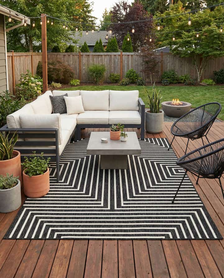 7' 10 x 10' Easy-Clean Modern Indoor / Outdoor Rug