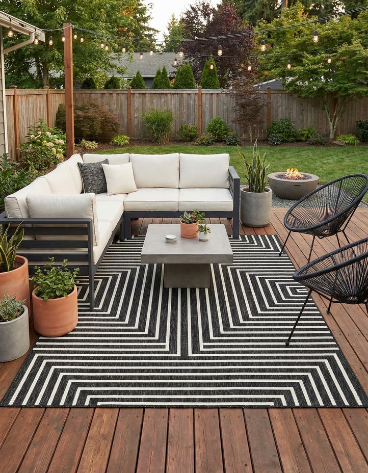 7' 10 x 10' Easy-Clean Modern Indoor / Outdoor...