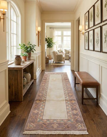 2' 8 x 9' 9 Hand Knotted Tibet Wool Runner Rug