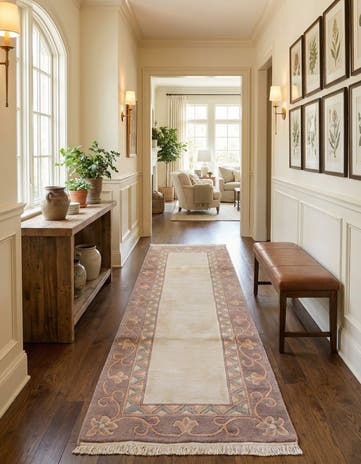 2' 8 x 9' 9 Hand Knotted Tibet Wool Runner Rug