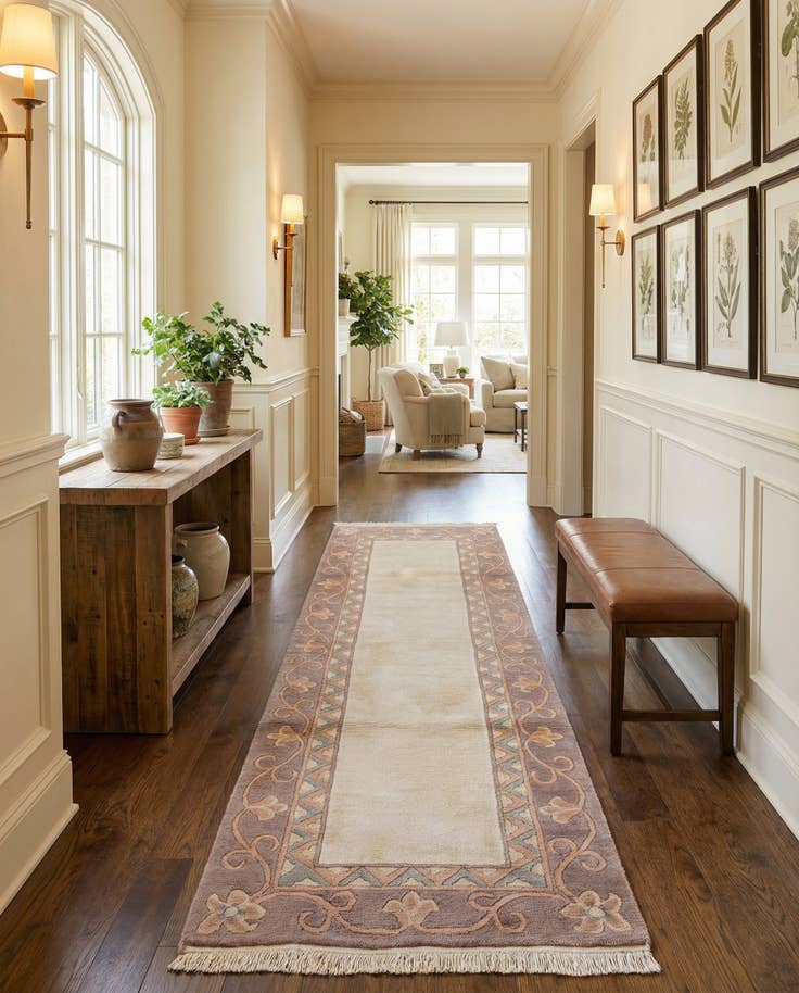 Detail image of 2' 8 x 9' 9 Hand Knotted Tibet Wool Runner Rug