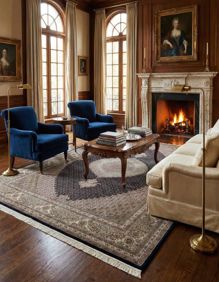 Detail image of 6' 9 x 10' 5 Tabriz Mahi Rug