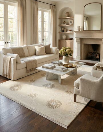 6' 11 x 9' 6 Hand Knotted Darya Wool Rug
