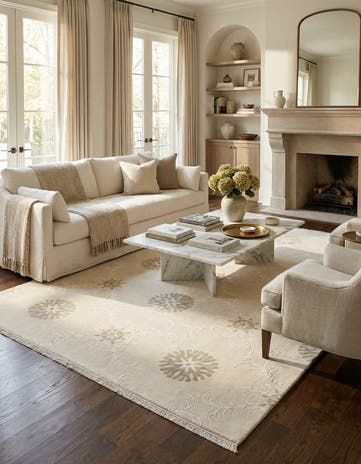 6' 11 x 9' 6 Hand Knotted Darya Wool Rug
