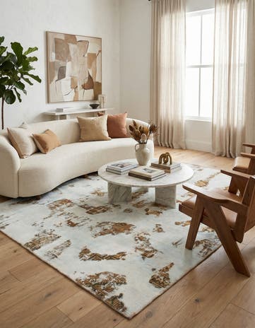 5' 9 x 6' Hand Knotted Ultra Vintage Persian Wool Square Rug