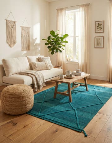 4' 10 x 6' 3 Hand Knotted Moroccan Wool Rug