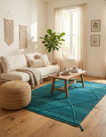 4' 10 x 6' 3 Hand Knotted Moroccan Wool Rug