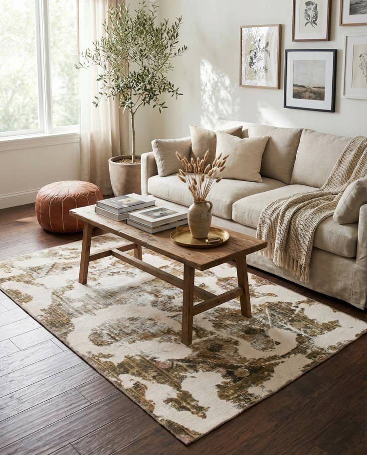 Detail image of 4' x 6' 9 Hand Knotted Ultra Vintage Persian Wool Rug