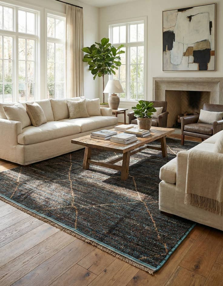Detail image of 8' 1 x 10' 6 Hand Knotted Moroccan Wool Rug
