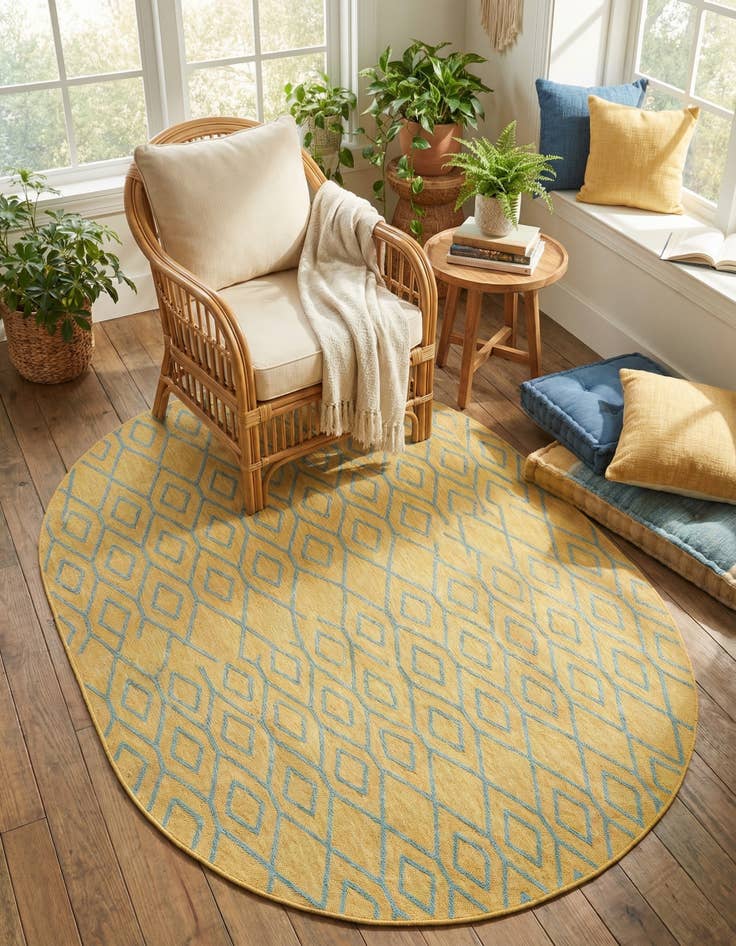 Detail image of  7' 10 x 10'  Washable Jill Zarin Turks and Caicos Indoor / Outdoor Oval Rug