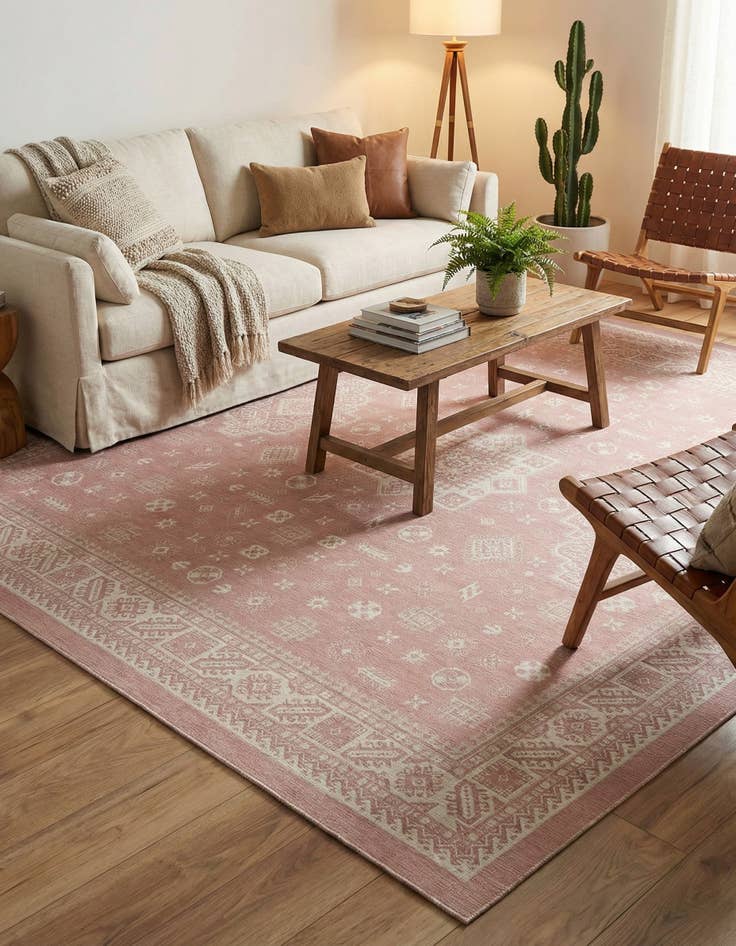 Detail image of 13' x 13'  Washable Aztec Indoor / Outdoor Square Rug