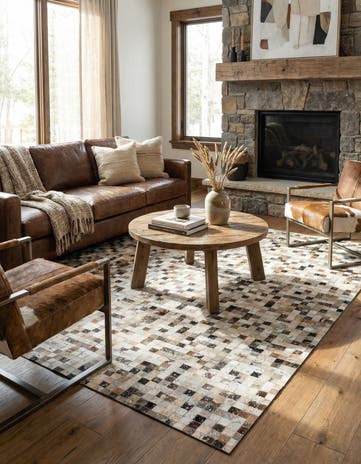 5' 3 x 7' 6 Cowhide Stocks Rug