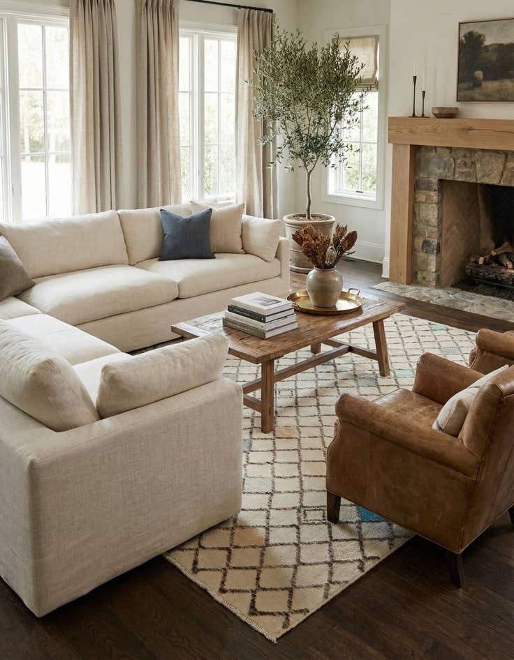 Detail image of  7' 8 x 10'  Hand Knotted Darya Wool Rug