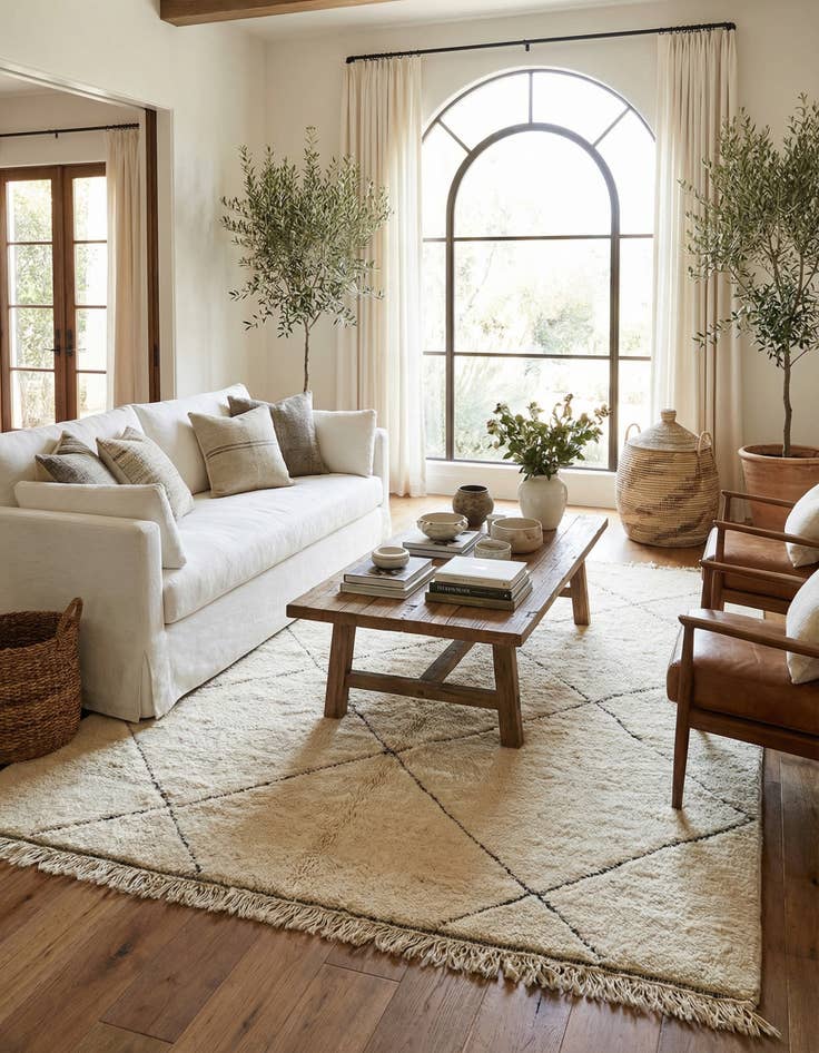 Detail image of 7' 2 x 10'  Hand Knotted Moroccan Wool Rug