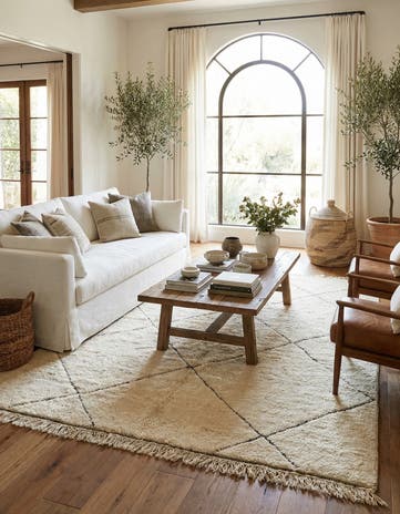 7' 2 x 10' Hand Knotted Moroccan Wool Rug