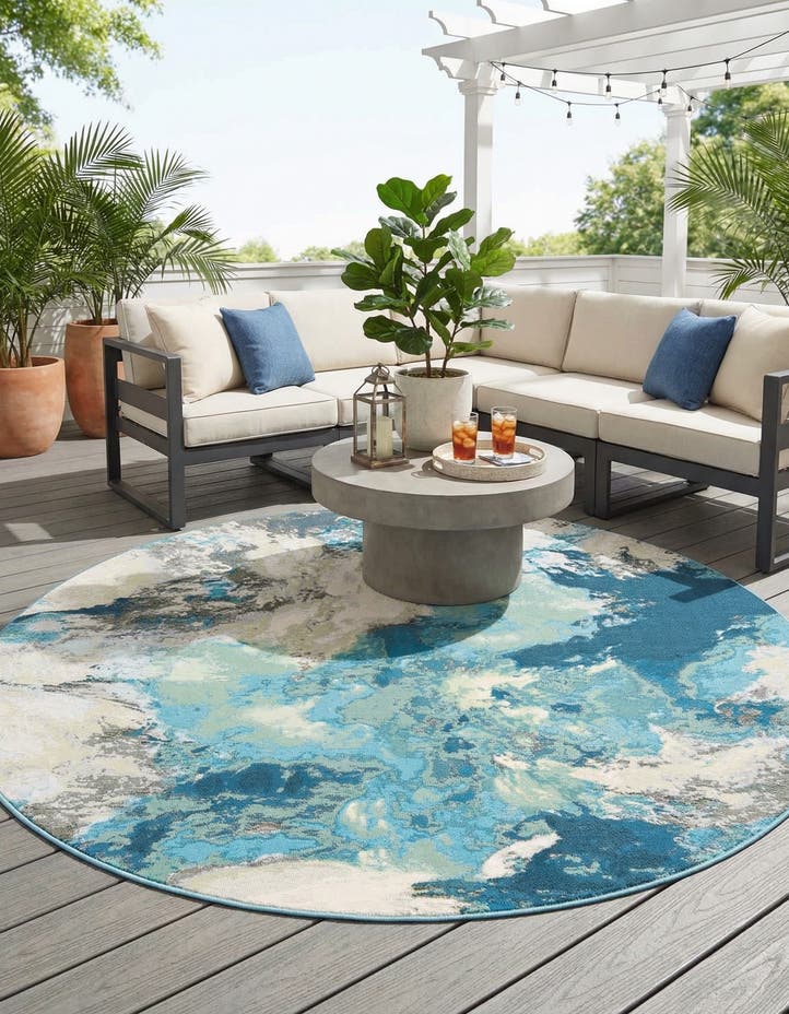 7' 10 x 7' 10 Easy-Clean Modern Indoor / Outdoor...