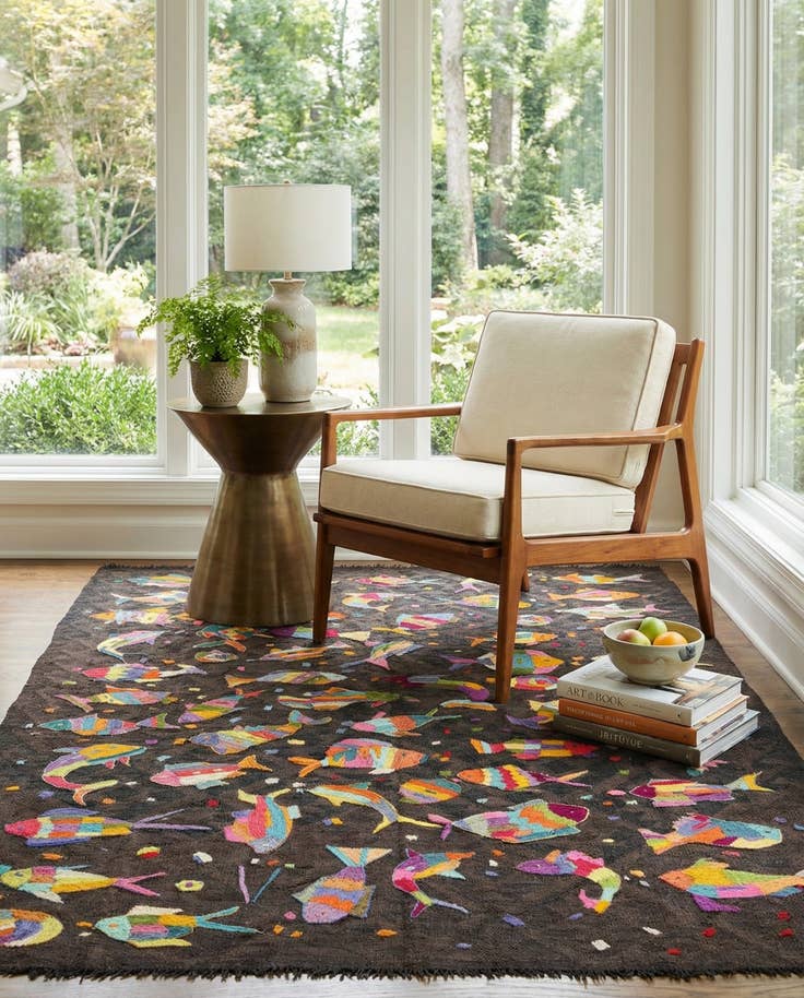 Detailfoto van 145cm x 230cm Handgeweven Kilim Suzani Wol Vloerkleed