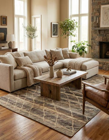 5' 9 x 9' Hand Knotted Moroccan Wool Rug