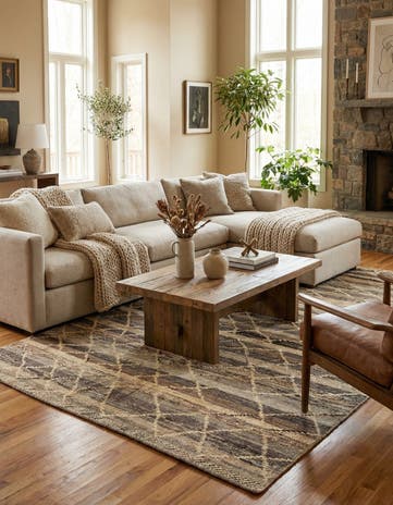 5' 9 x 9' Hand Knotted Moroccan Wool Rug