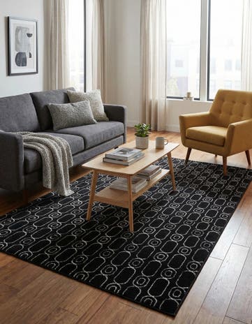 Black and Silver Vogue Geo Rug
