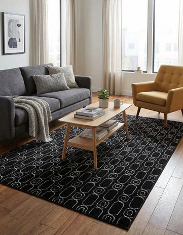 Black and Silver Vogue Geo Rug
