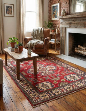 3' 6 x 5' Hand Knotted Kazak Rug