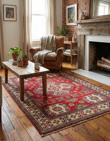 3' 6 x 5' Hand Knotted Kazak Rug