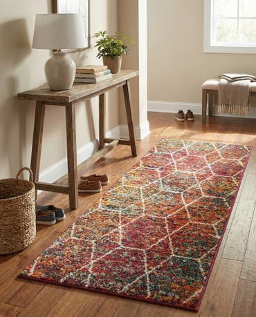  2' x 5' Lattice Frieze Runner Rug