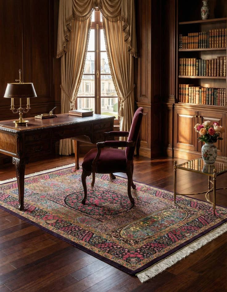 Detail image of  3' 3 x 5' 1 Ghom Silk Rug