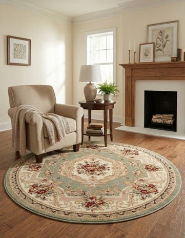 Green Chateau Round Rug