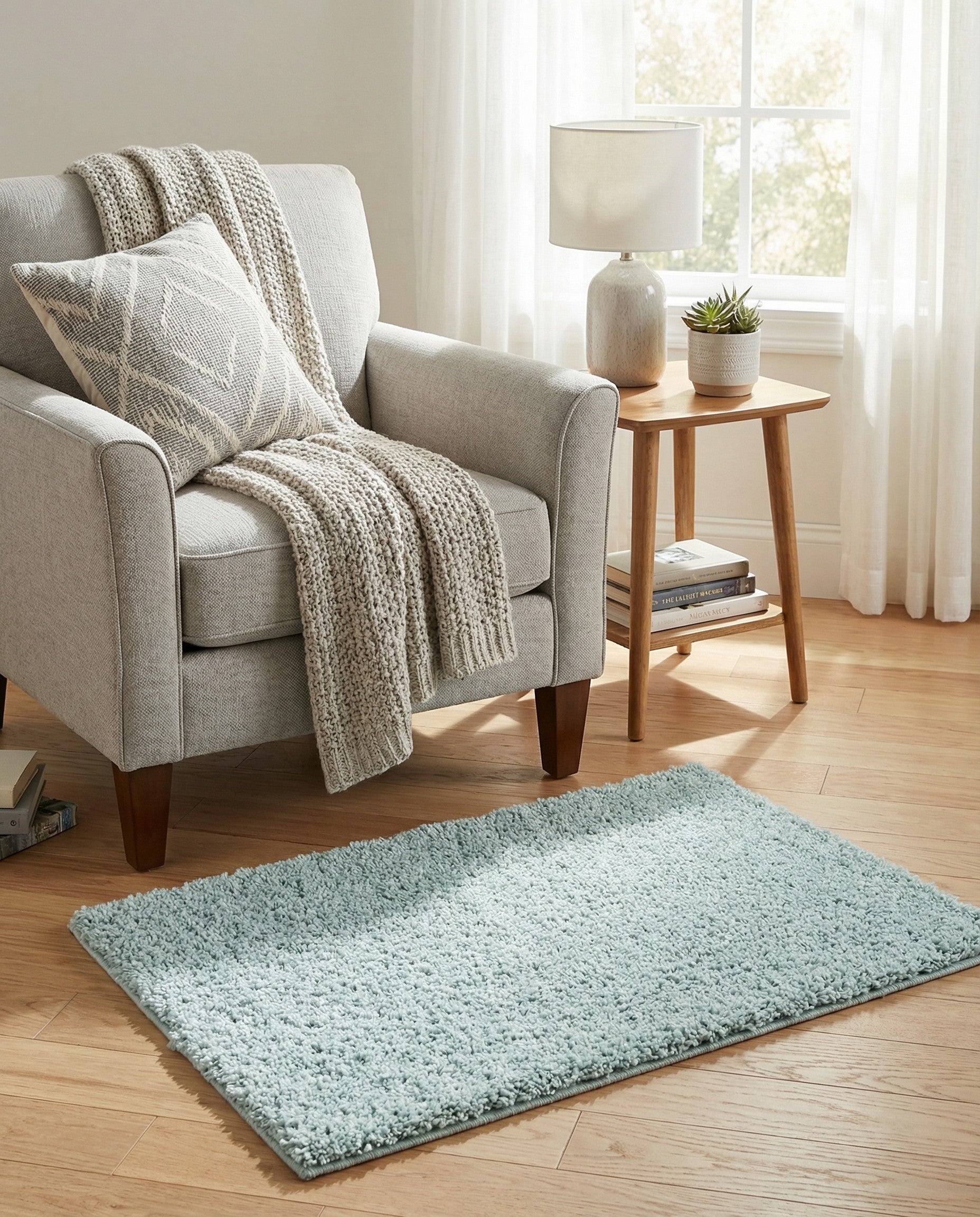  2' x 3' Soft Solid Shag Rug