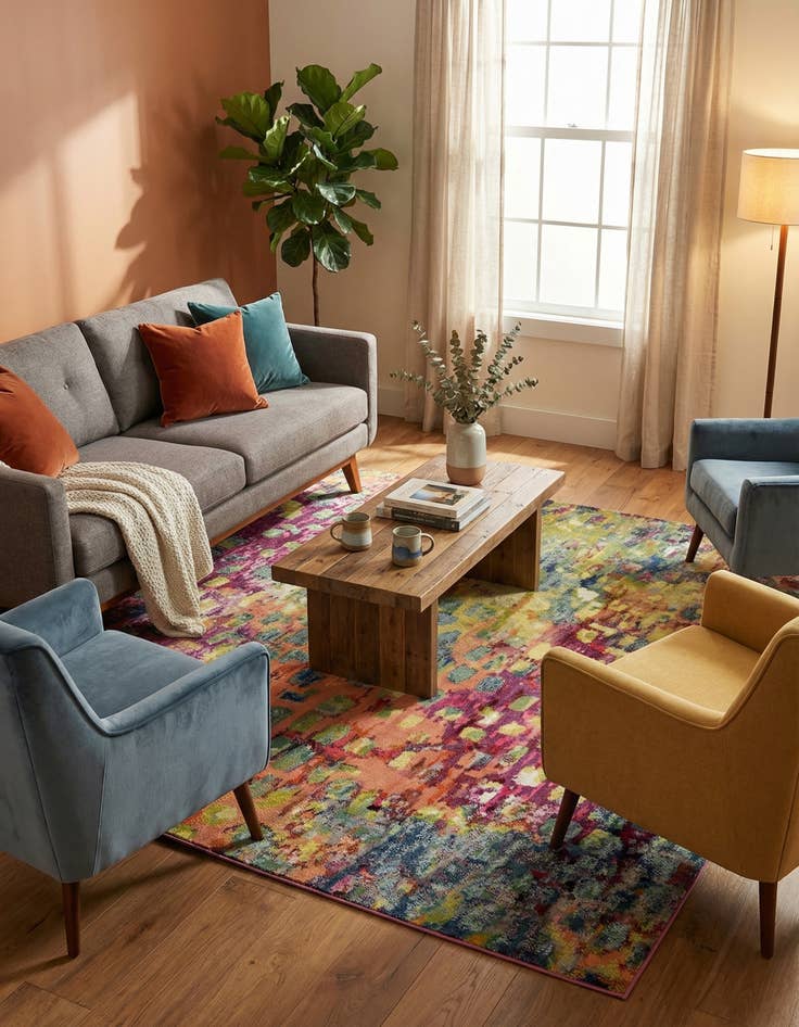 Detail image of 8' x 11'  Washable Barcelona Rug