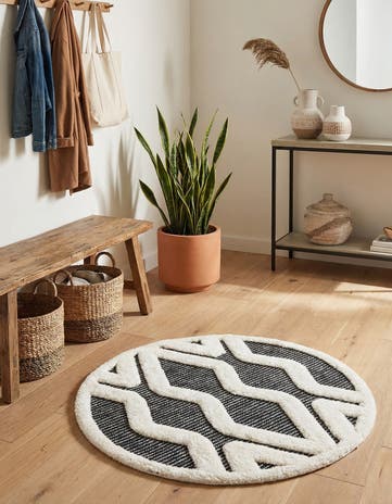 Gray Prismatic Round Rug