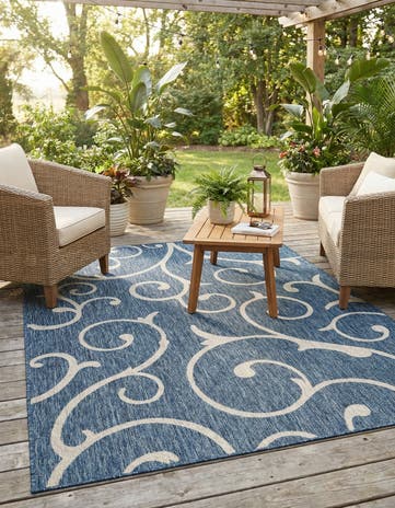 6' x 9' Easy-Clean Botanical Indoor / Outdoor Rug