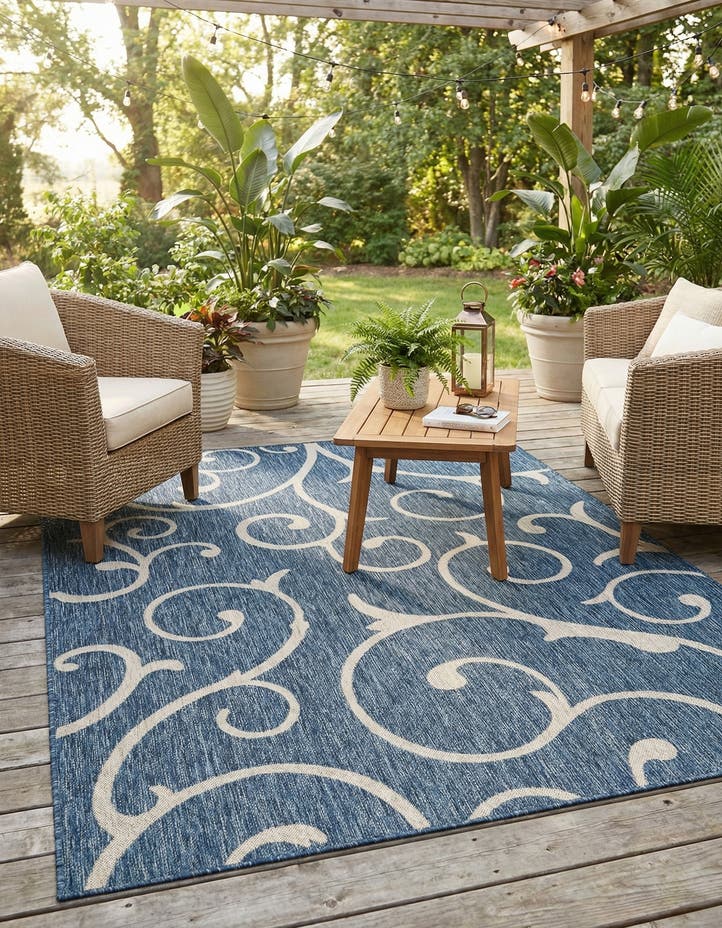 6' x 9' Easy-Clean Botanical Indoor / Outd...