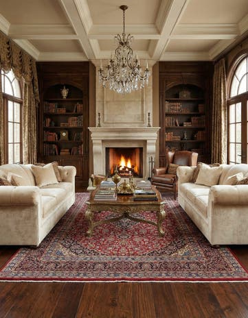 9' 9 x 12' 8 Hand Knotted Kashan Persian Wool Rug
