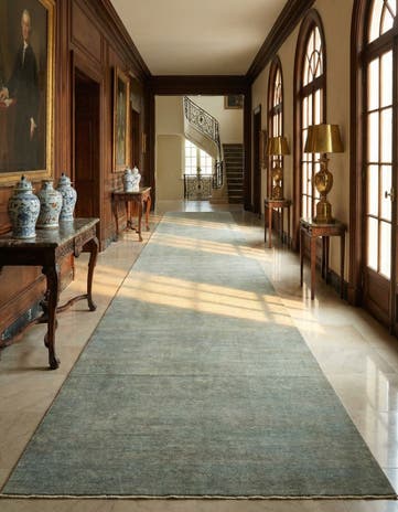 6' 8 x 17' 7 Hand Knotted Over-Dyed Ziegler Runner Rug