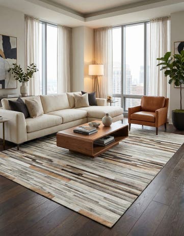 5' 1 x 8' Cowhide Stocks Rug