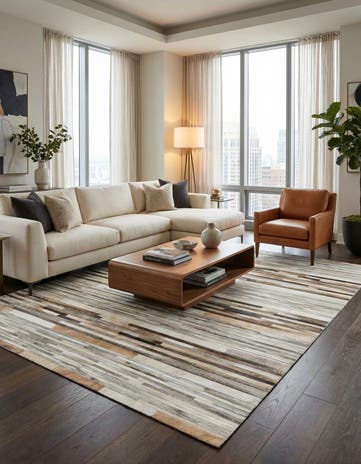 5' 1 x 8' Cowhide Stocks Rug