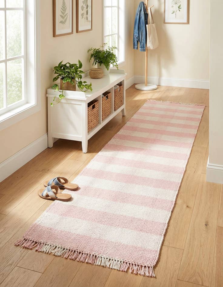 Detail image of 2' 7 x 10' Eco Plaid   Washable Indoor / Outdoor Runner Rug